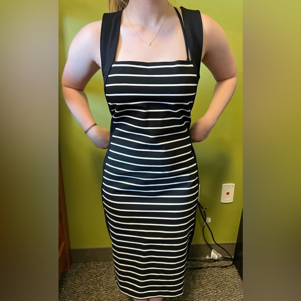 Bold elements striped dress
